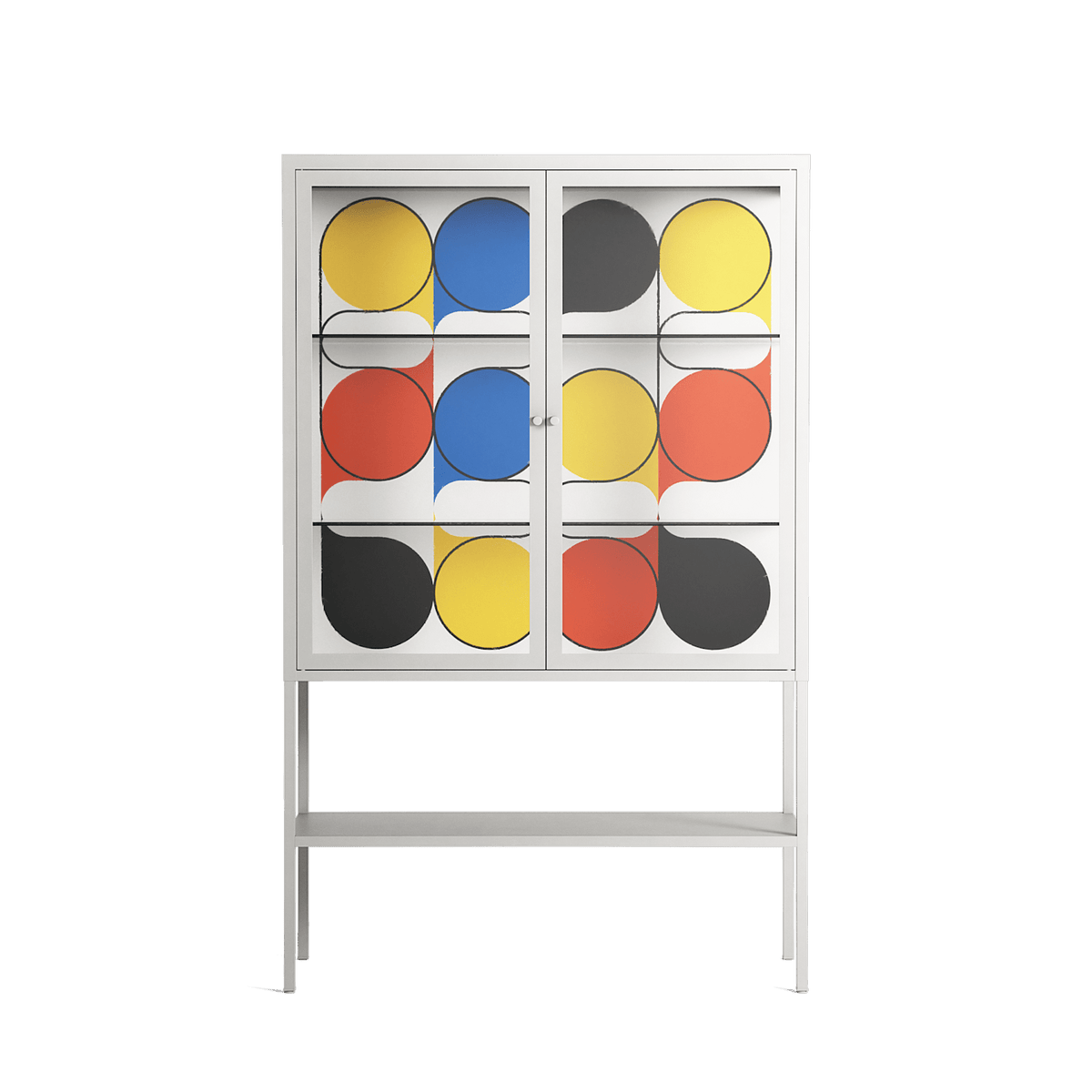 Springs - Loft Cabinet - Vratislav Pecka - Chalk - Clear glass