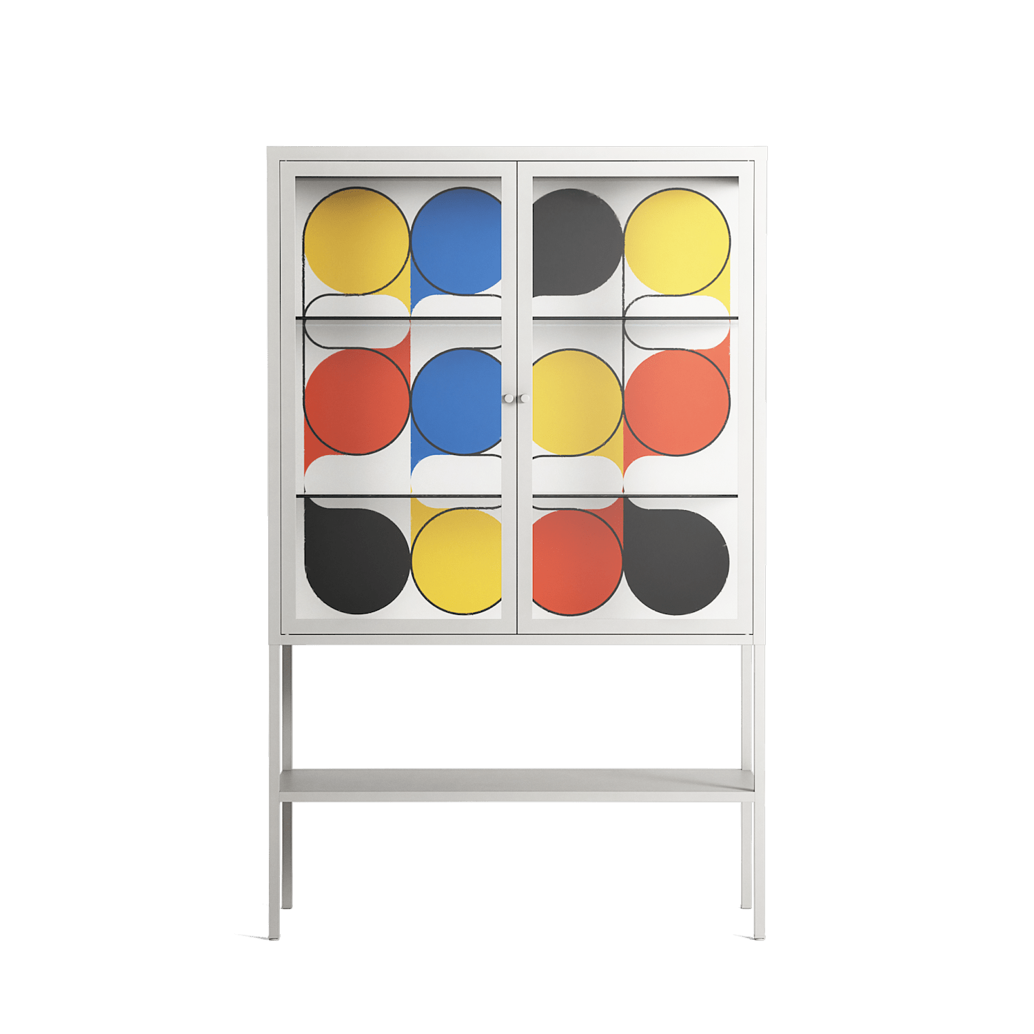 Springs - Loft Cabinet - Vratislav Pecka - Chalk - Clear glass