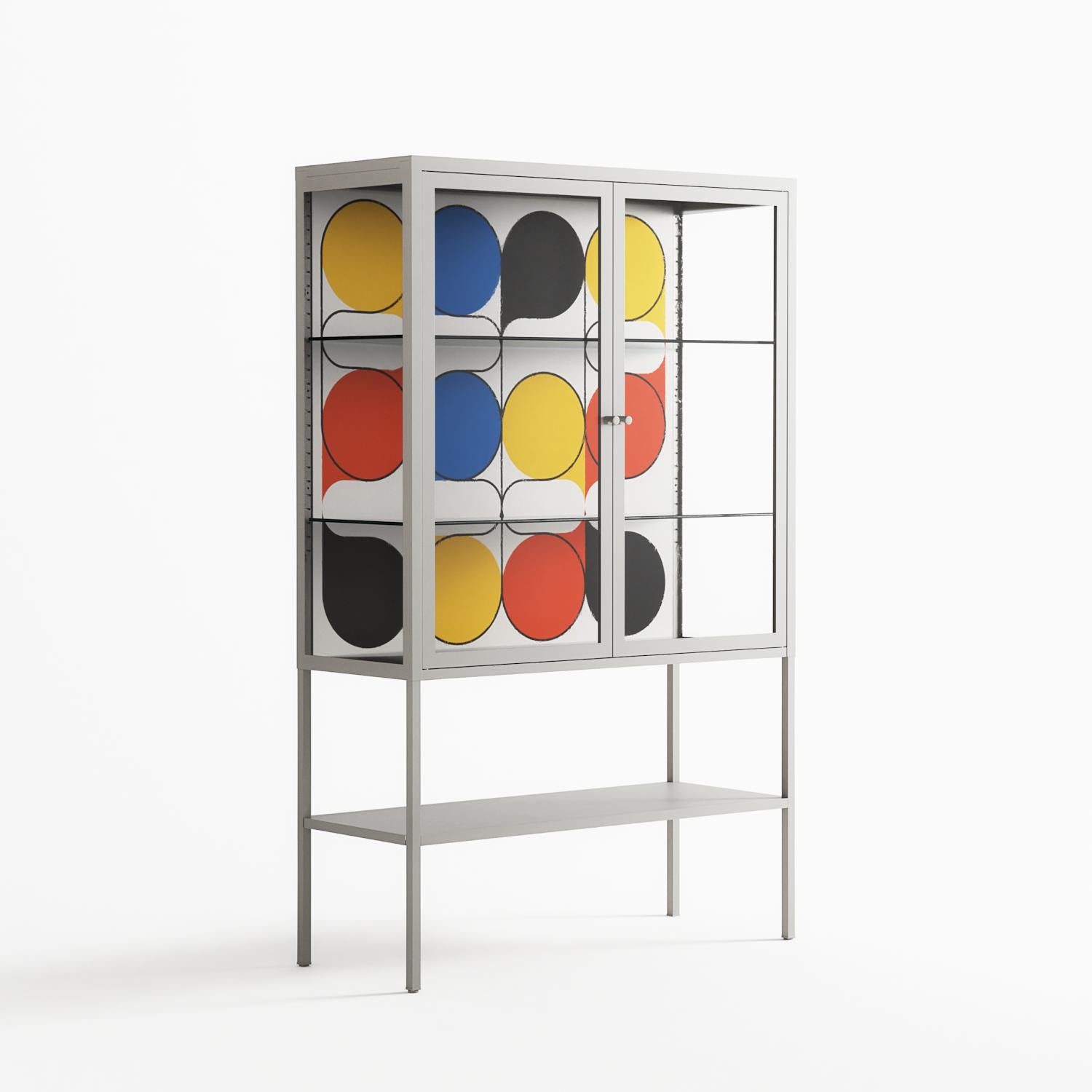 Springs - Loft Cabinet - Vratislav Pecka - Chalk - Clear glass