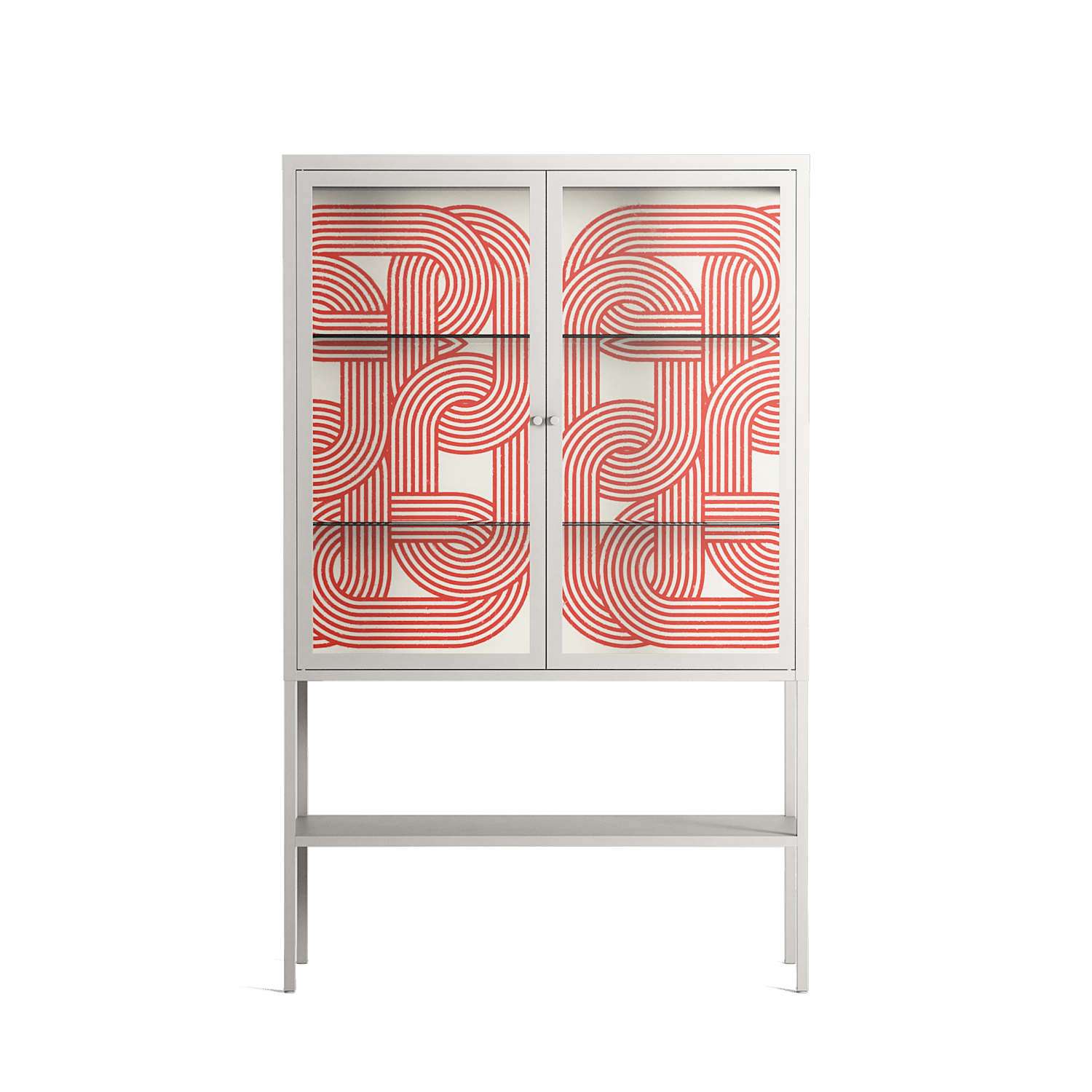 United - Loft Cabinet - Vratislav Pecka - Chalk - Clear glass