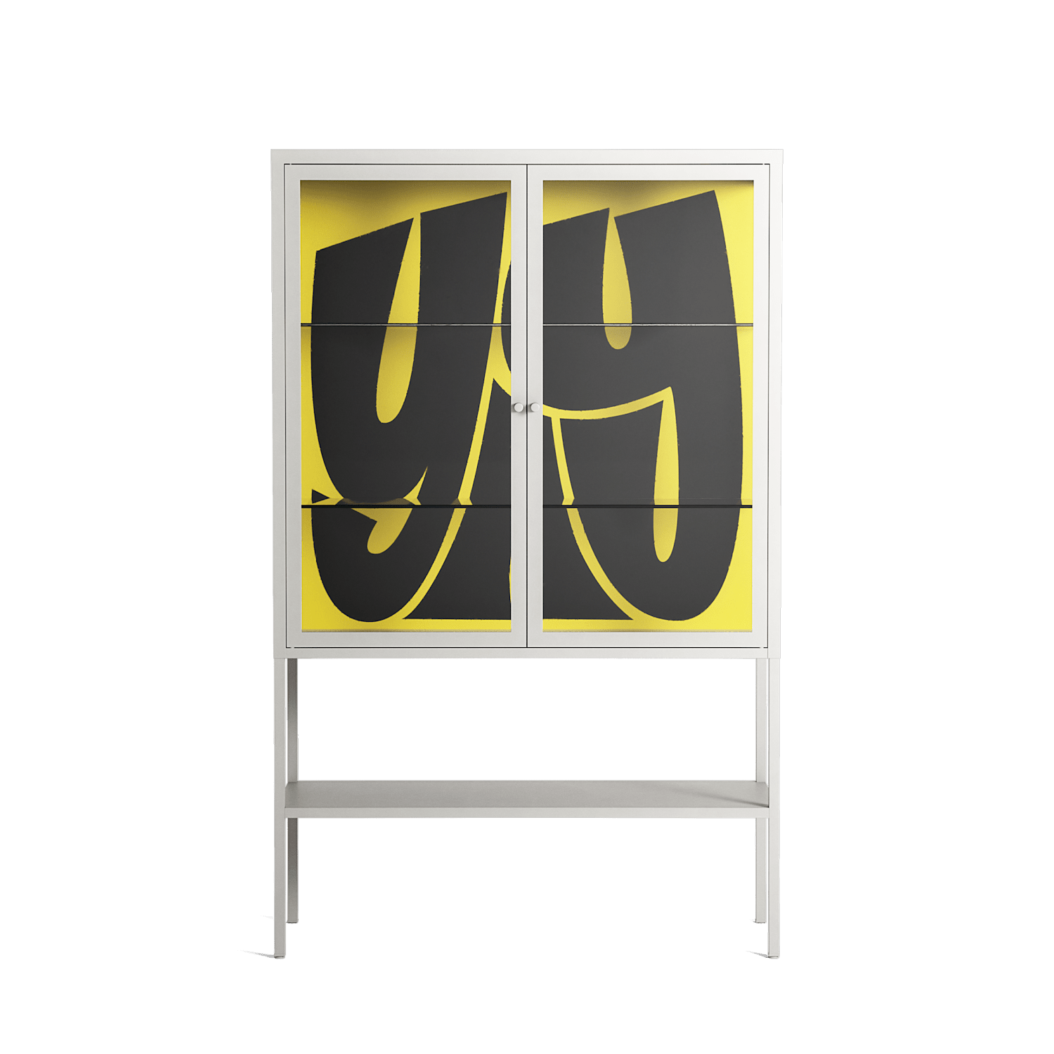 Yay - Loft Cabinet - Vratislav Pecka - Chalk - Clear glass