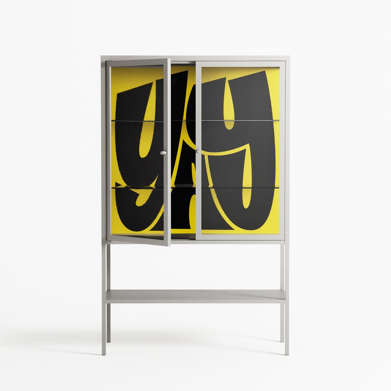 Yay - Loft Cabinet - Vratislav Pecka - Chalk - Clear glass