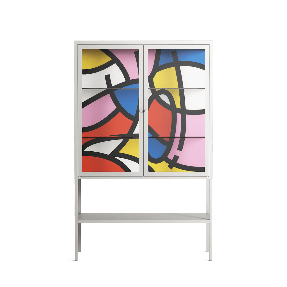 Yo - Loft Cabinet - Vratislav Pecka - Chalk - Clear glass
