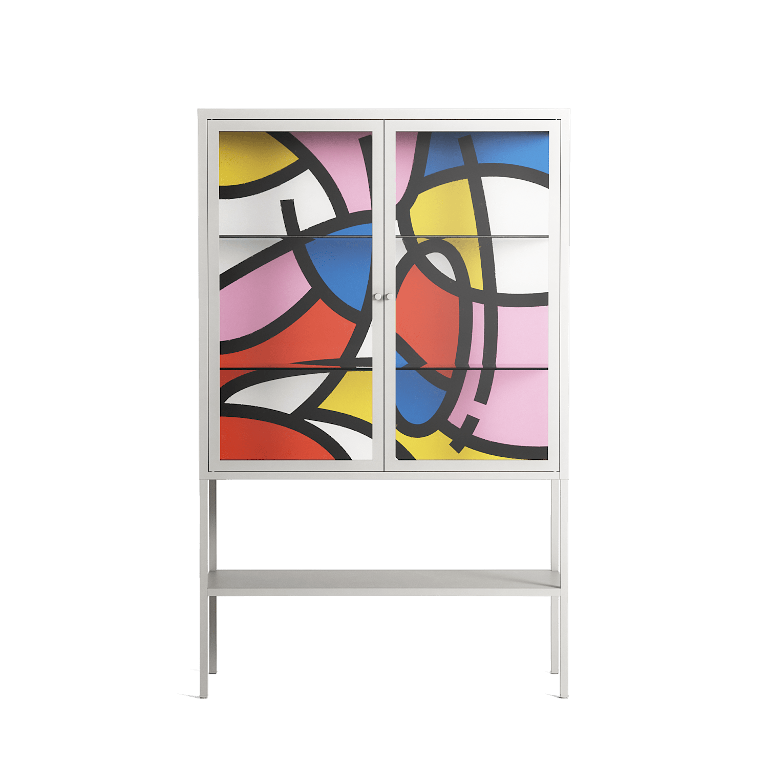 Yo - Loft Cabinet - Vratislav Pecka - Chalk - Clear glass