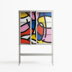 Yo - Loft Cabinet - Vratislav Pecka - Chalk - Clear glass