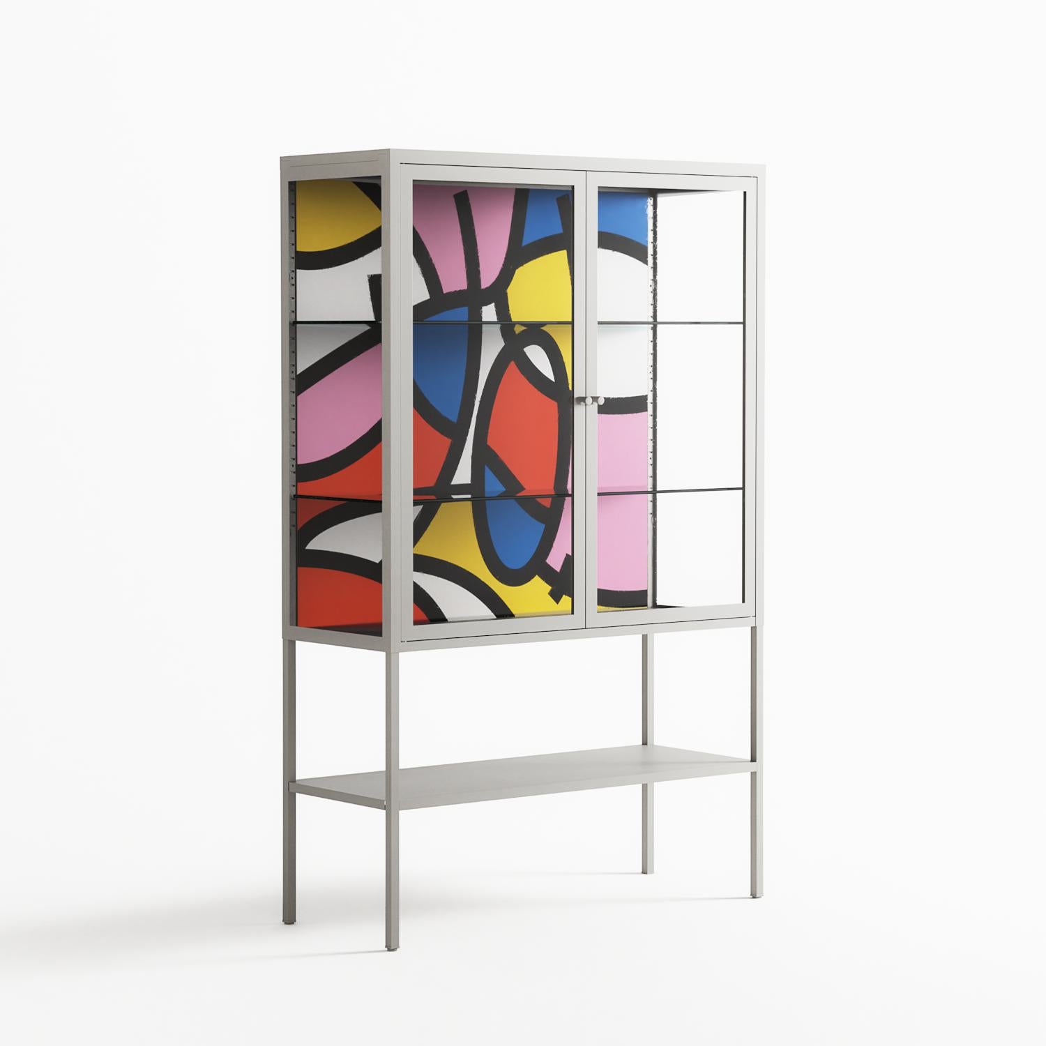 Yo - Loft Cabinet - Vratislav Pecka - Chalk - Clear glass