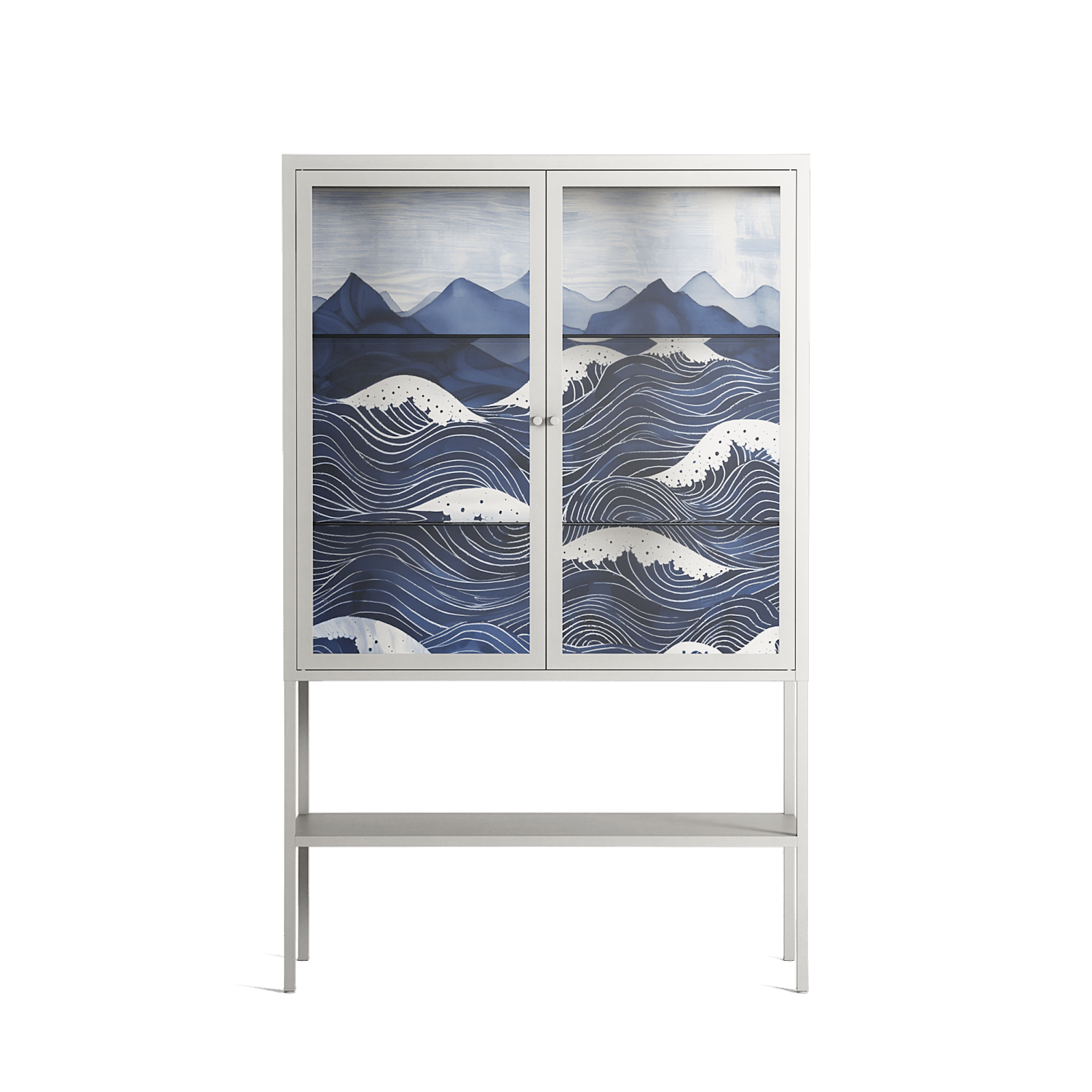 Dalgalar - Loft Cabinet - Nur Rydberg - Chalk - Clear glass