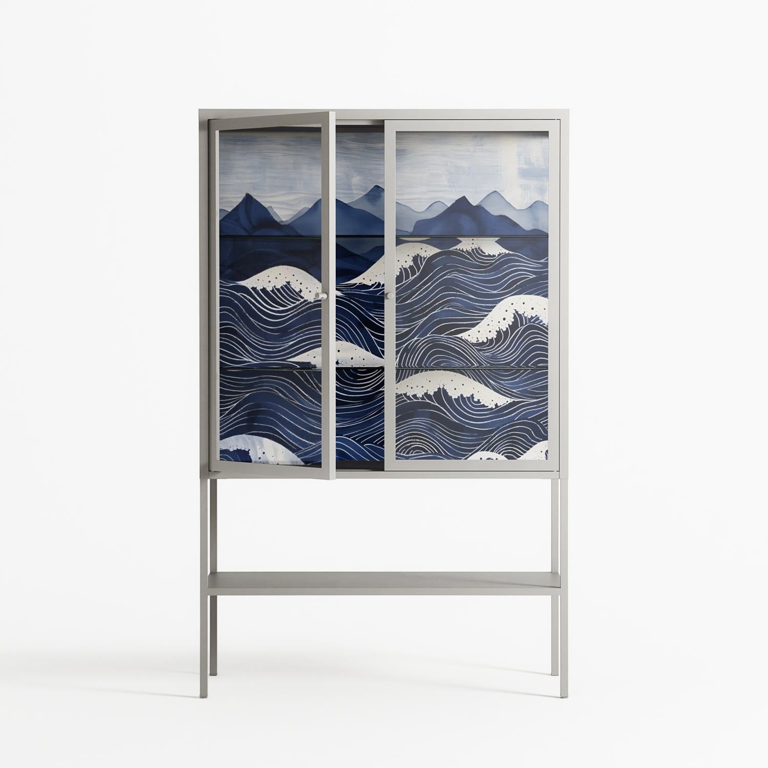 Dalgalar - Loft Cabinet - Nur Rydberg - Chalk - Clear glass
