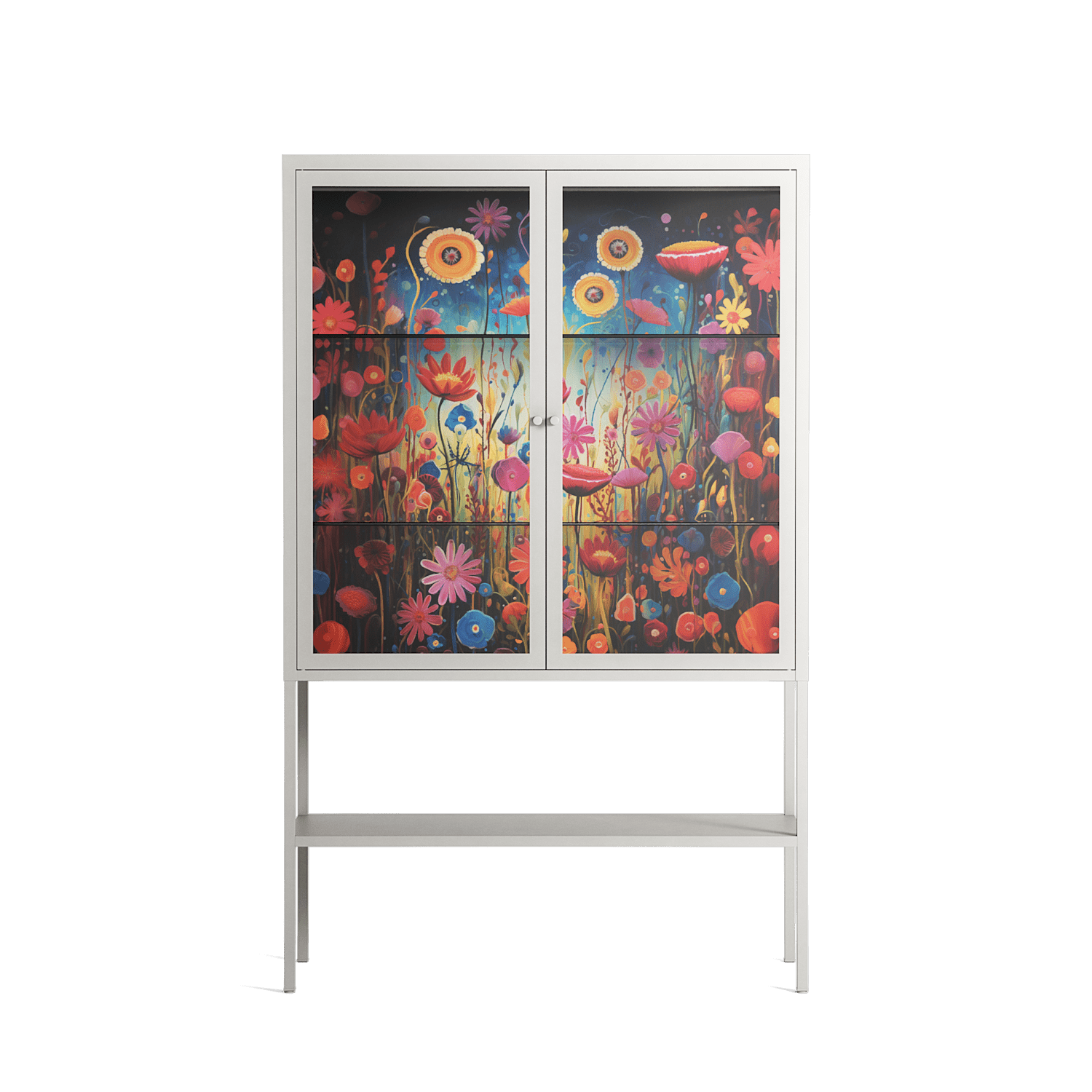 Greatful Meadow - Loft Cabinet - Nur Rydberg - Chalk - Clear glass