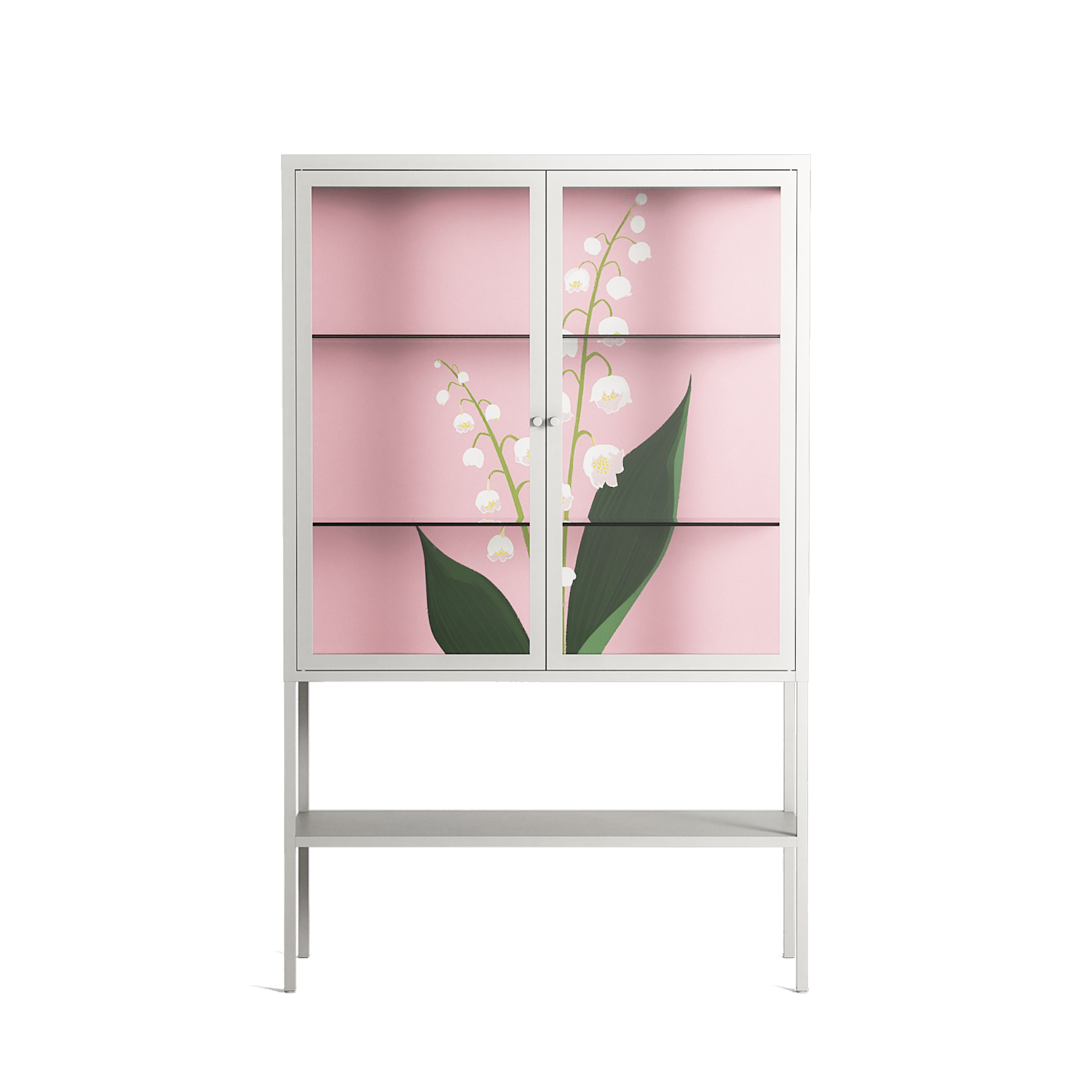 Kalas Konvalj - Loft Cabinet - Nur Rydberg - Chalk - Clear glass