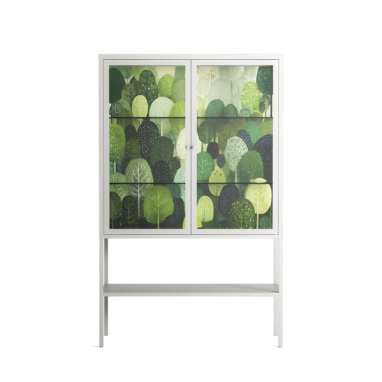 Tummetott - Loft Cabinet - Nur Rydberg - Chalk - Clear glass