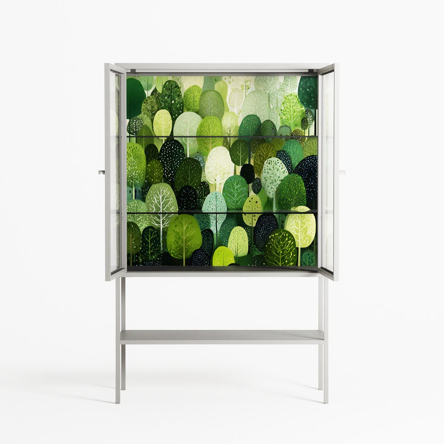 Tummetott - Loft Cabinet - Nur Rydberg - Chalk - Clear glass