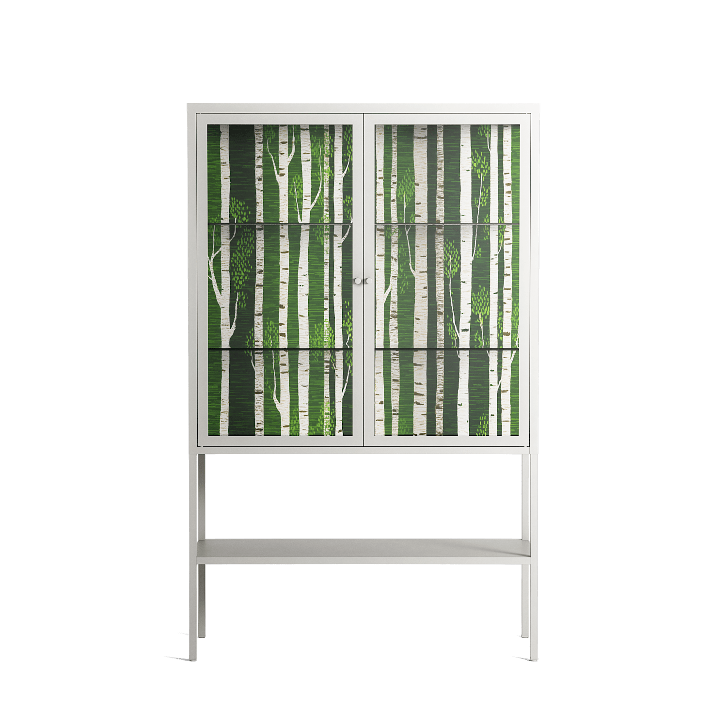 Björkskog - Loft Cabinet - Nur Rydberg - Chalk - Clear glass