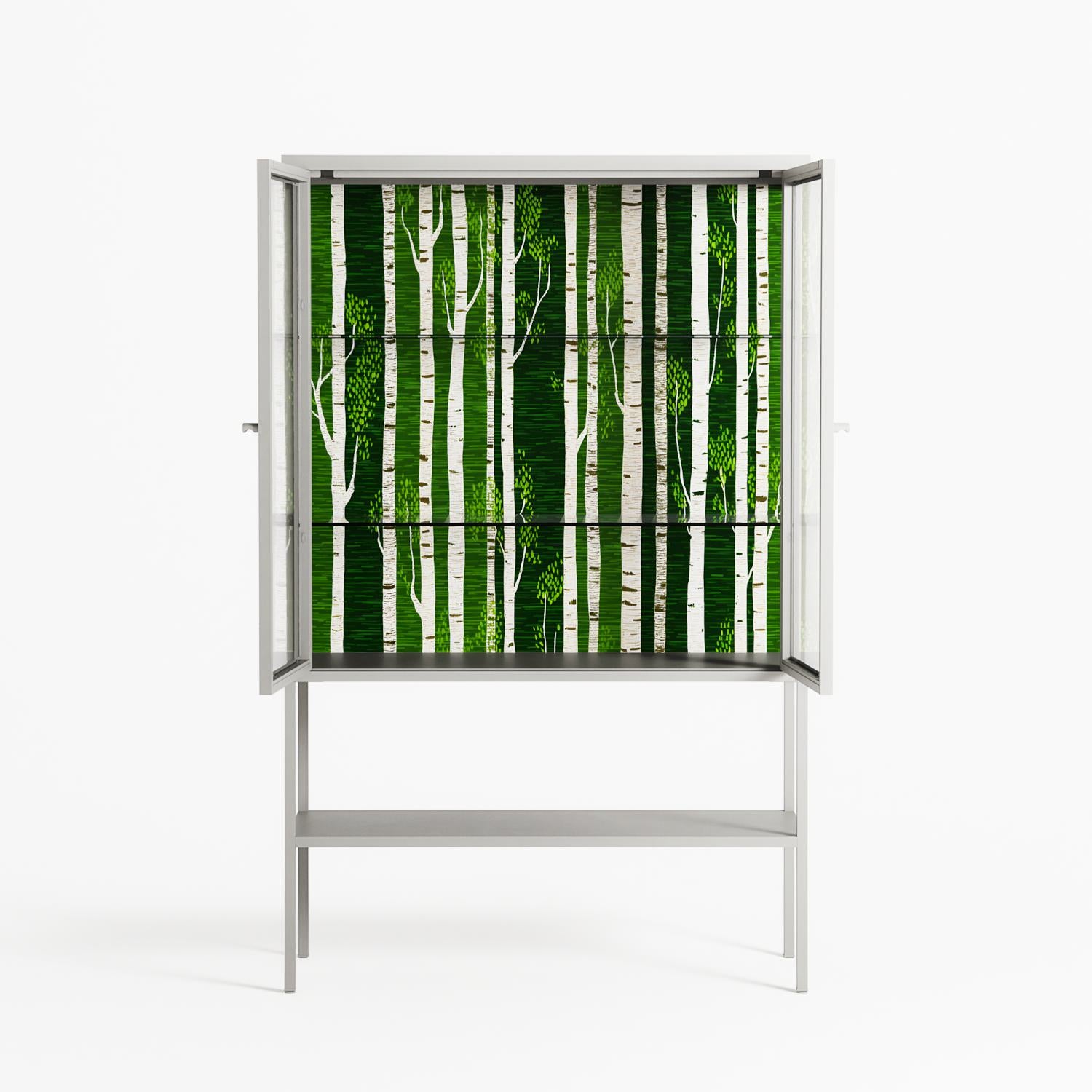 Björkskog - Loft Cabinet - Nur Rydberg - Chalk - Clear glass