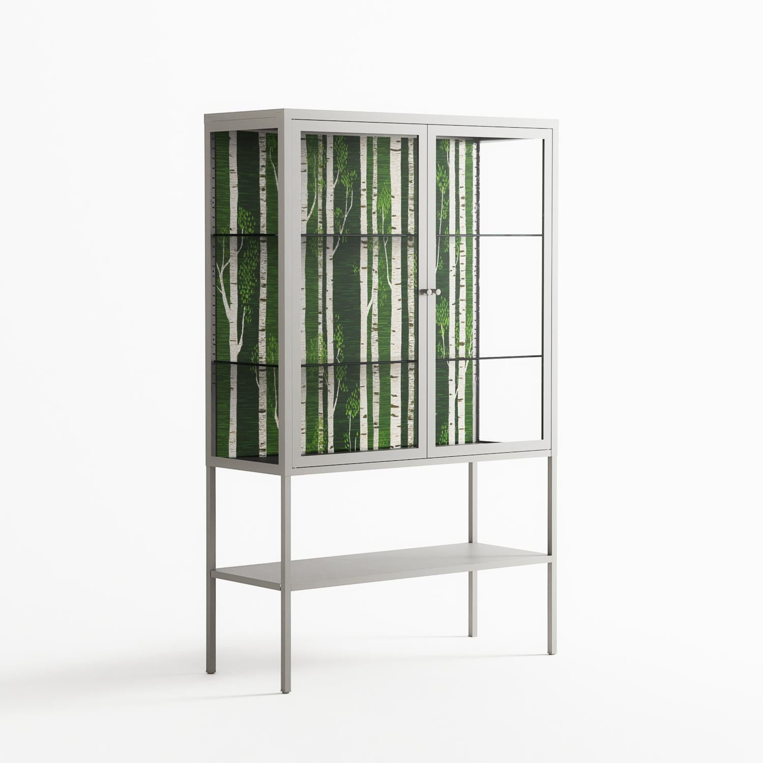 Björkskog - Loft Cabinet - Nur Rydberg - Chalk - Clear glass