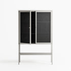 Hug 1 - Loft Cabinet - Andrea Devia-Nuño - Chalk - Clear glass