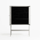 Hug 1 - Loft Cabinet - Andrea Devia-Nuño - Chalk - Clear glass