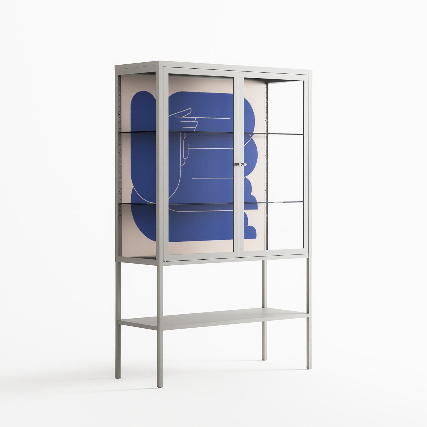Wait 2 - Loft Cabinet - Andrea Devia-Nuño - Chalk - Clear glass