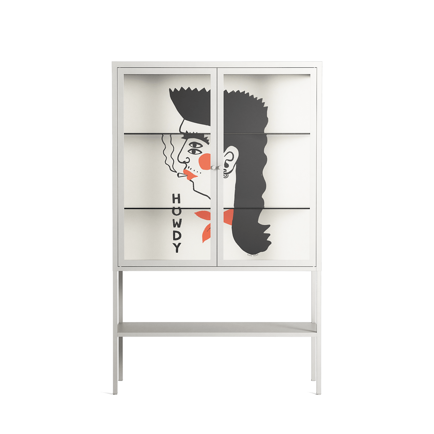Howdy - Loft Cabinet - Aley Wild - Chalk - Clear glass