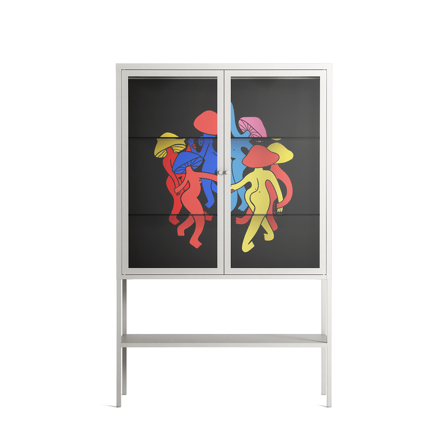 Mushroom Dance Multi - Loft Cabinet - Aley Wild - Chalk - Clear glass