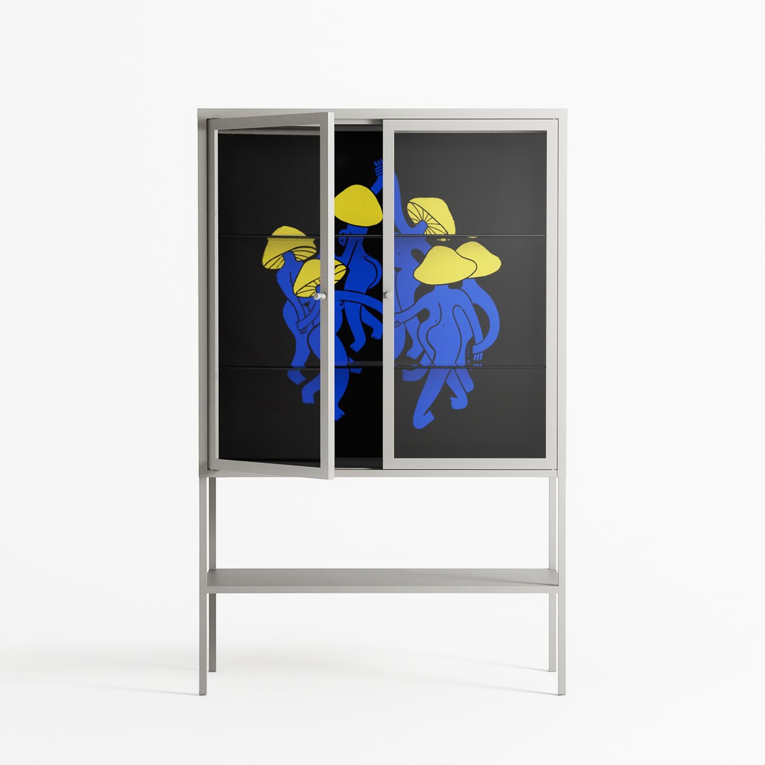 Mushroom Dance Blue - Loft Cabinet - Aley Wild - Chalk - Clear glass