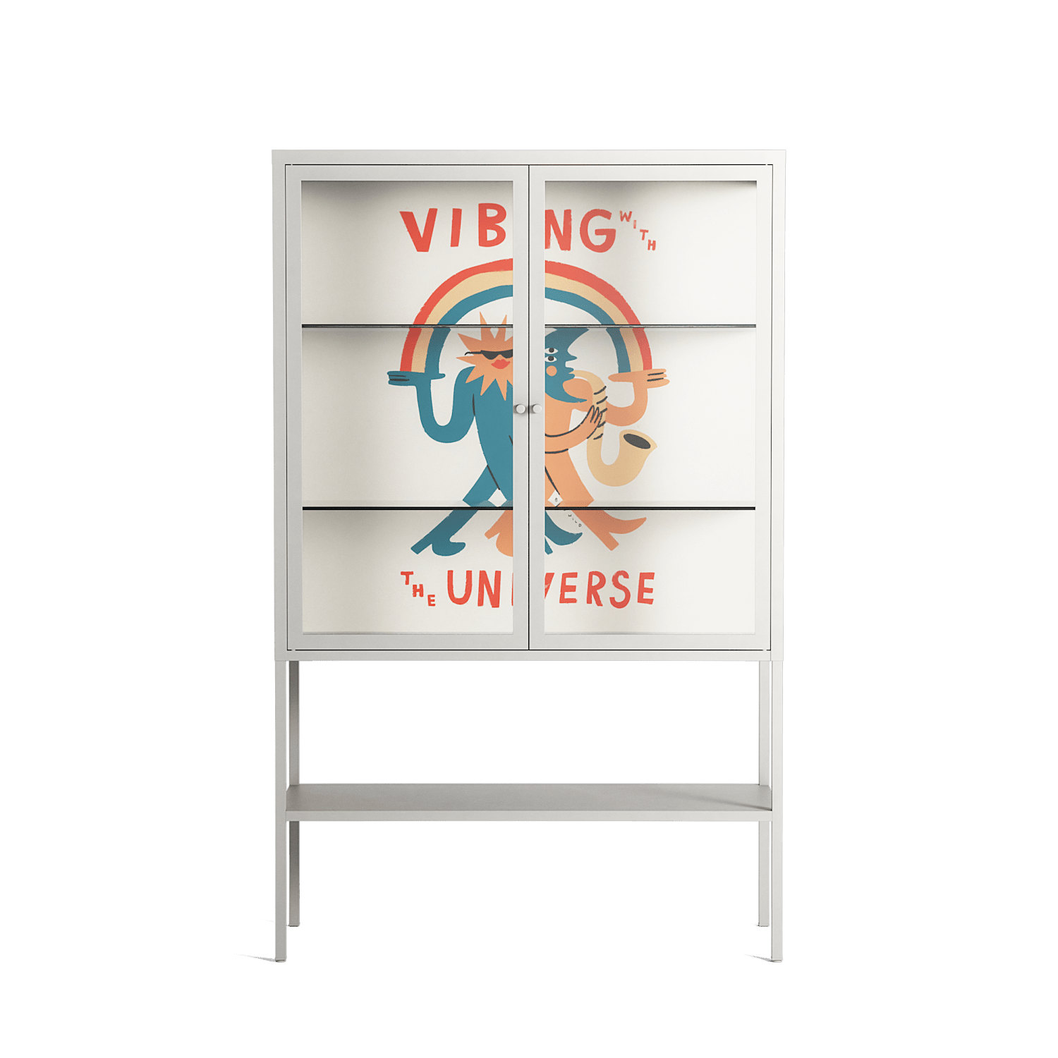 Vibing With The Universe - Loft Cabinet - Aley Wild - Chalk - Clear glass