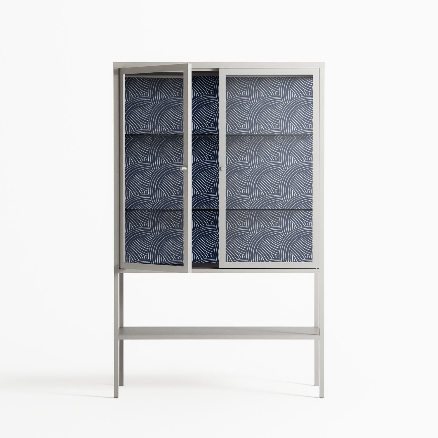 Basket Weave - Loft Cabinet - Katie O’Shea - Chalk - Clear glass