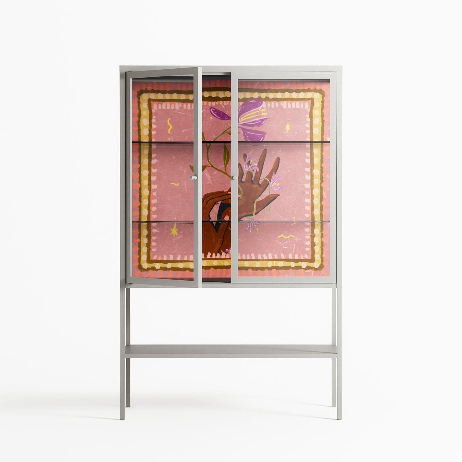 Connect With Nature - Loft Cabinet - Raissa Oltmanns - Chalk - Clear glass