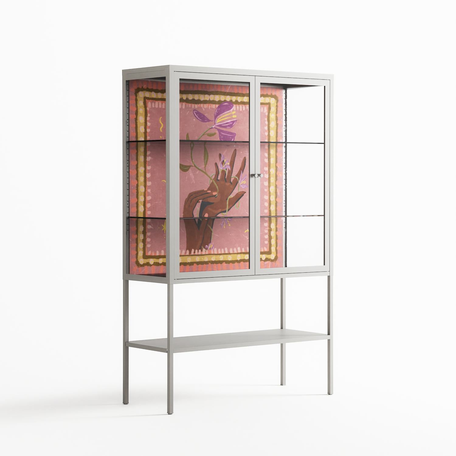 Connect With Nature - Loft Cabinet - Raissa Oltmanns - Chalk - Clear glass