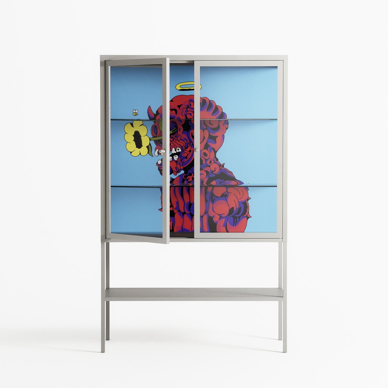 Flower - Loft Cabinet - Cezar Berje - Chalk - Clear glass