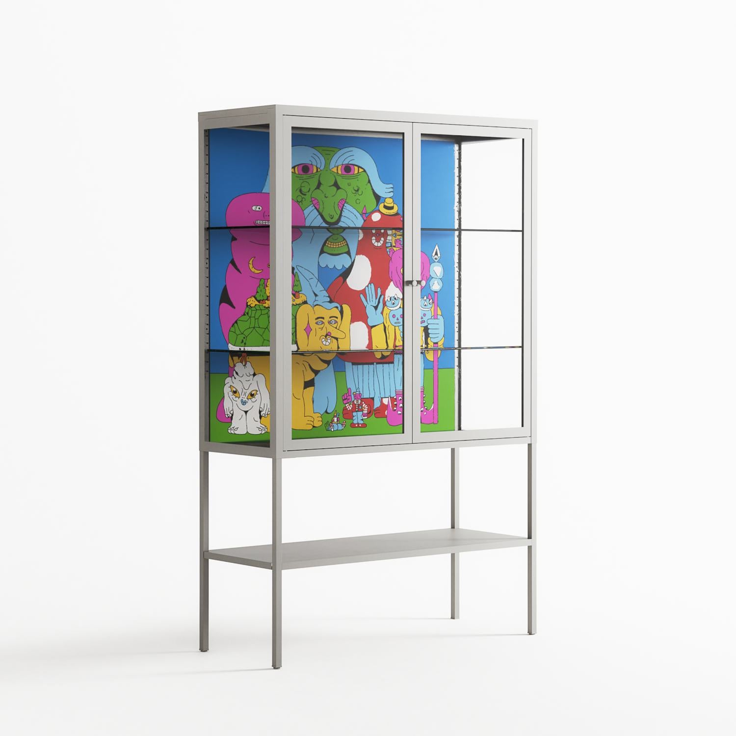 Funny Friends - Loft Cabinet - Cezar Berje - Chalk - Clear glass