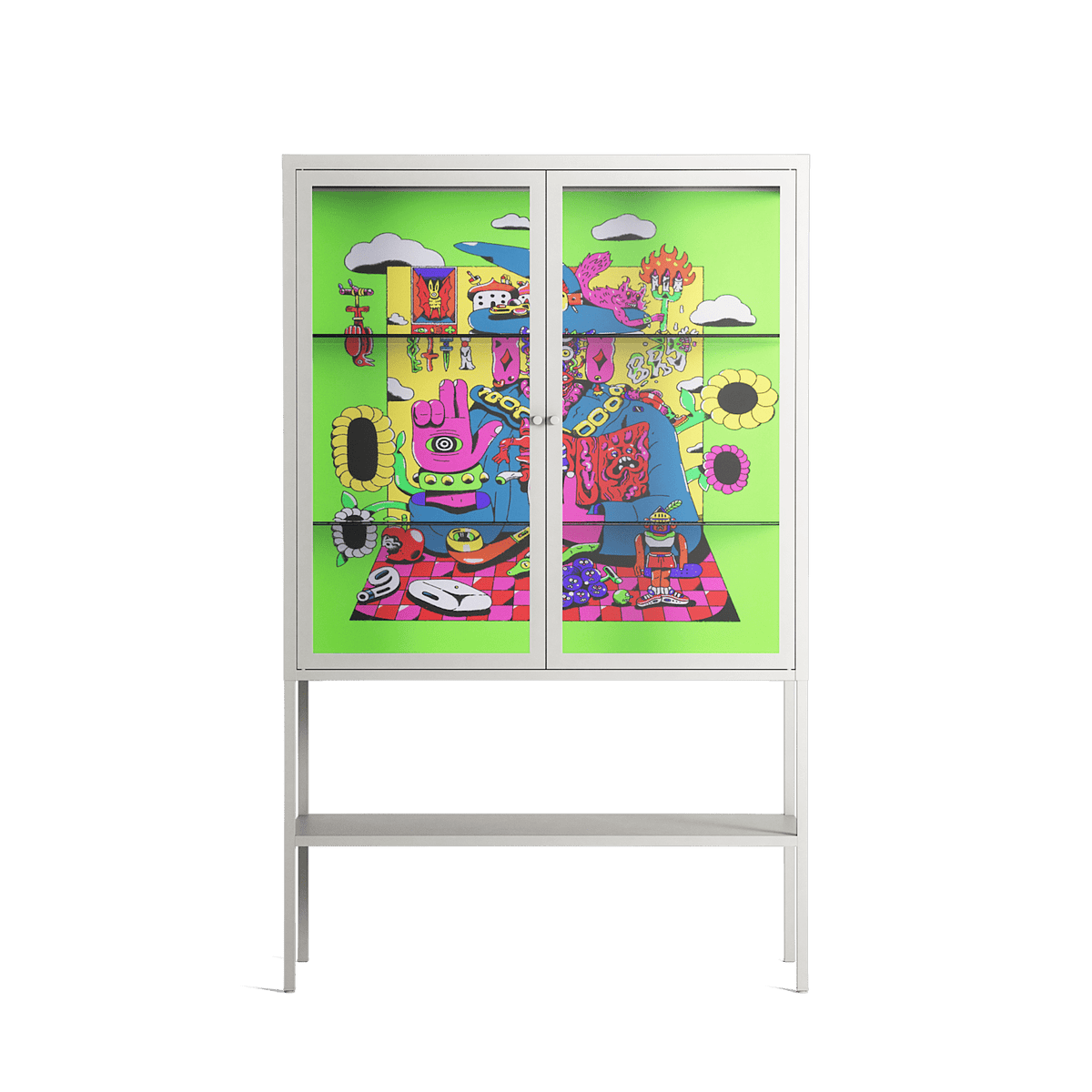 Wizard - Loft Cabinet - Cezar Berje - Chalk - Clear glass