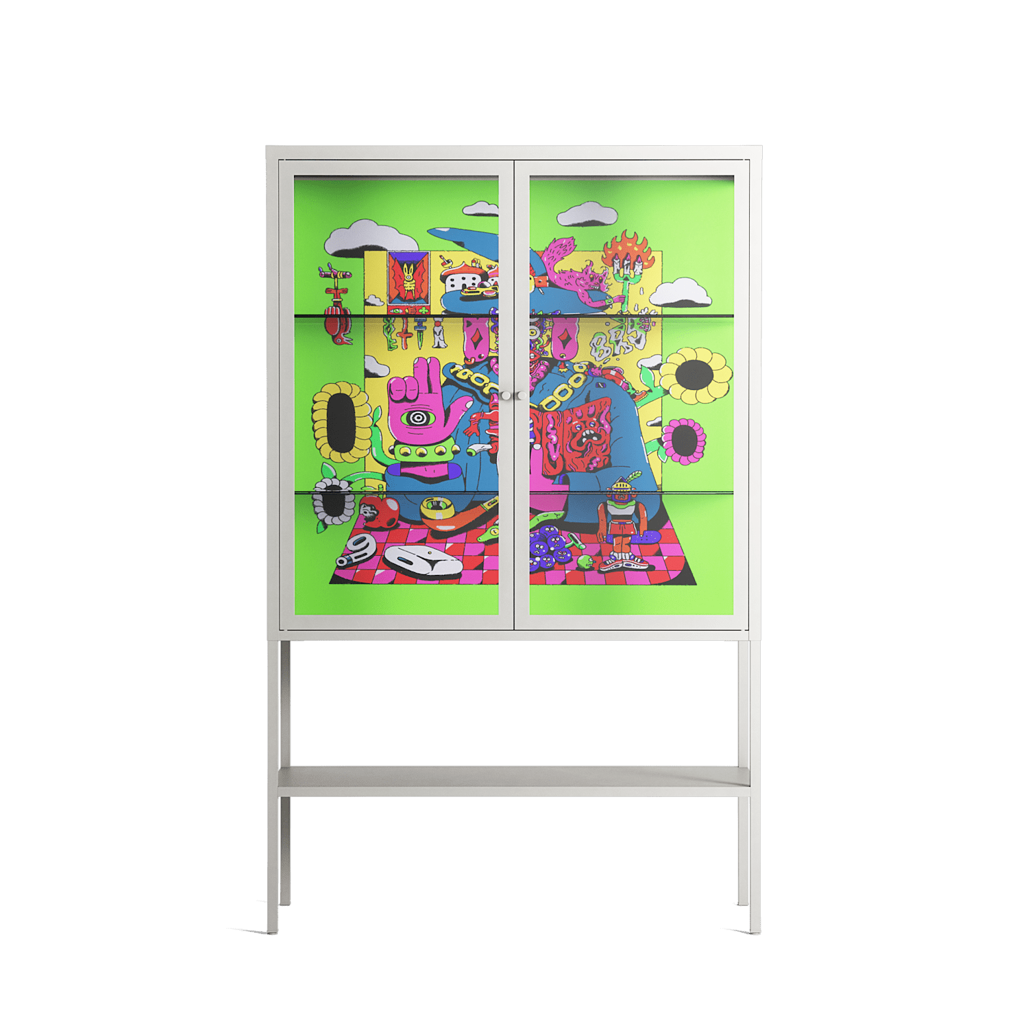 Wizard - Loft Cabinet - Cezar Berje - Chalk - Clear glass