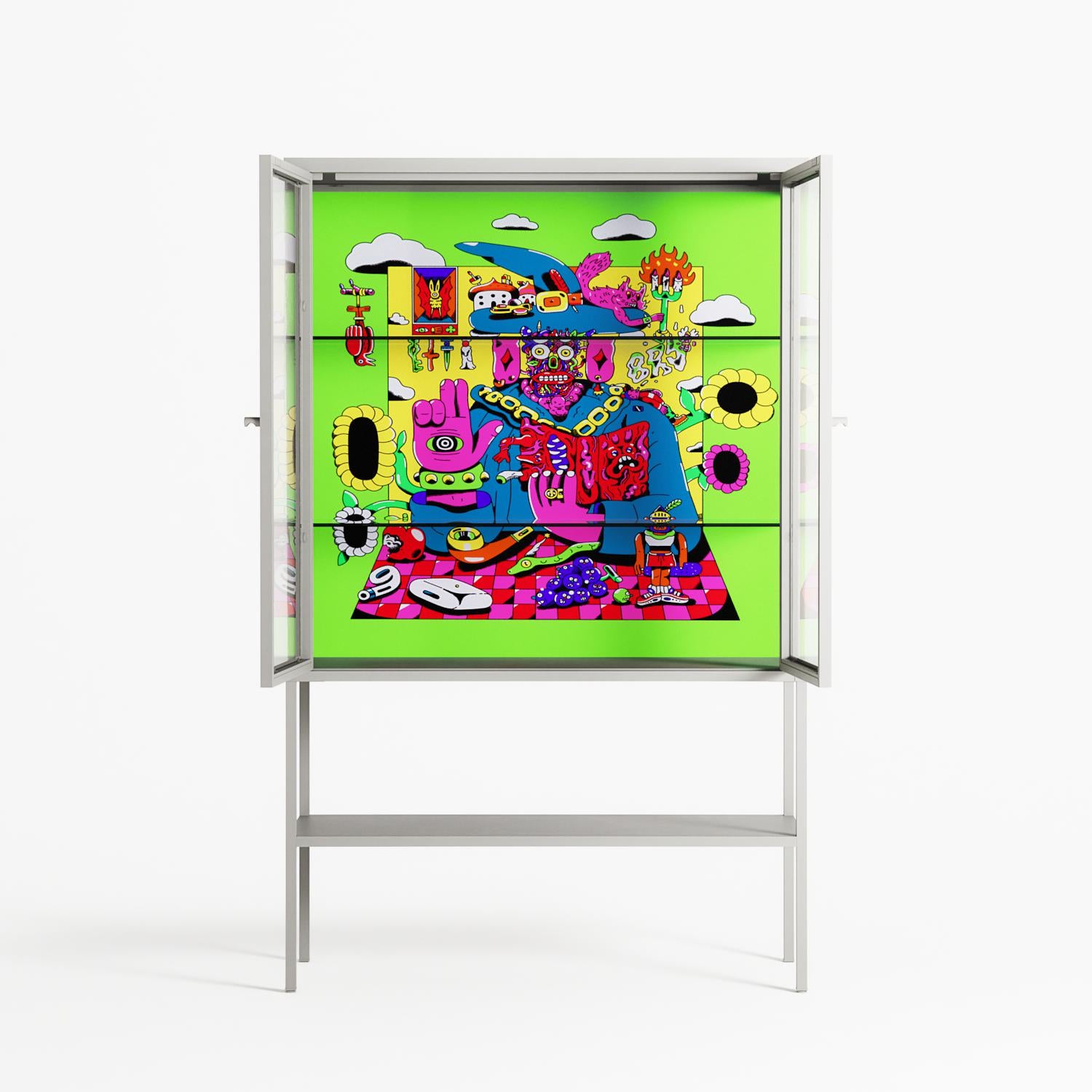 Wizard - Loft Cabinet - Cezar Berje - Chalk - Clear glass
