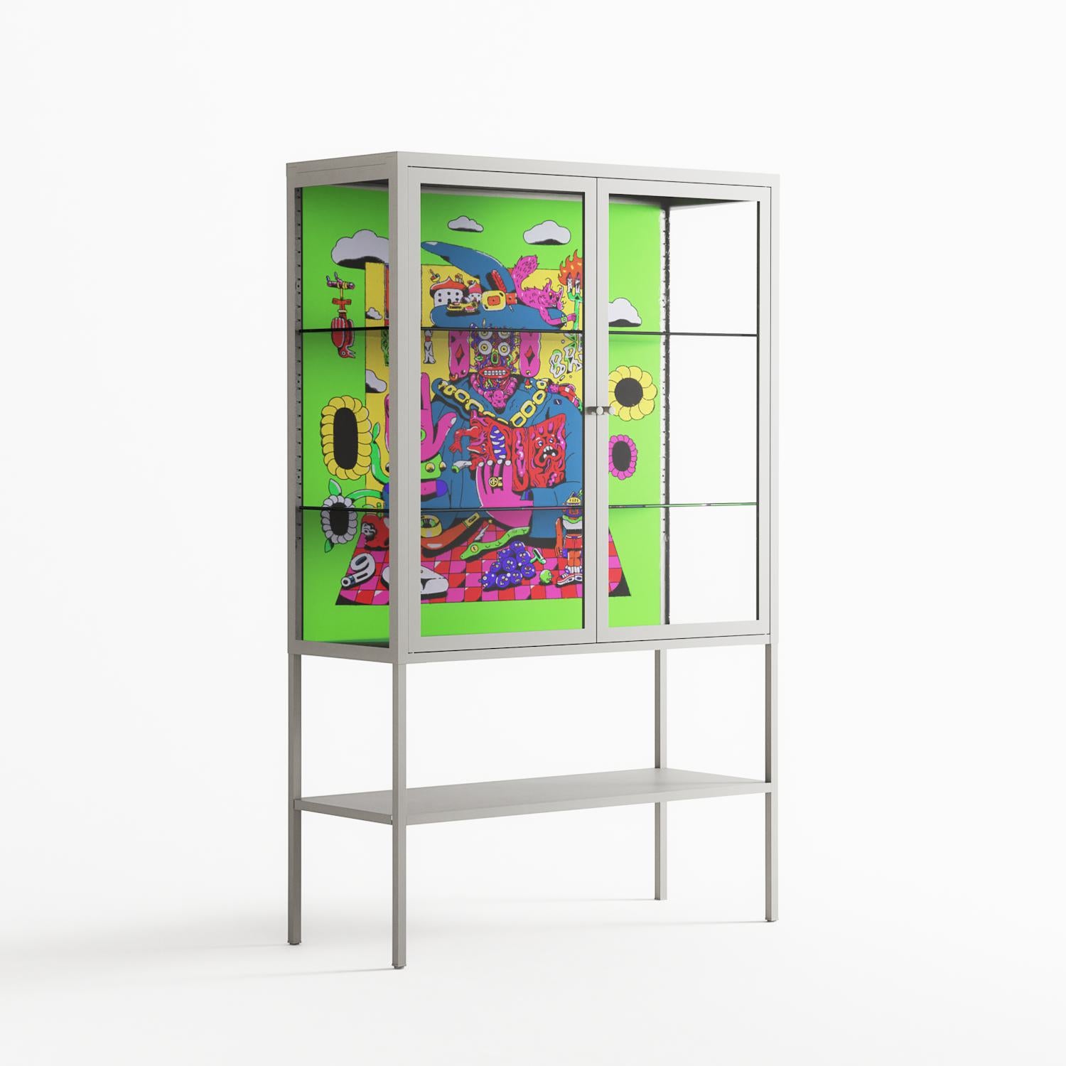 Wizard - Loft Cabinet - Cezar Berje - Chalk - Clear glass