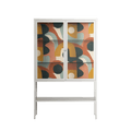 Abstract Sunrise - Loft Cabinet - Amy Suther - Chalk - Clear glass