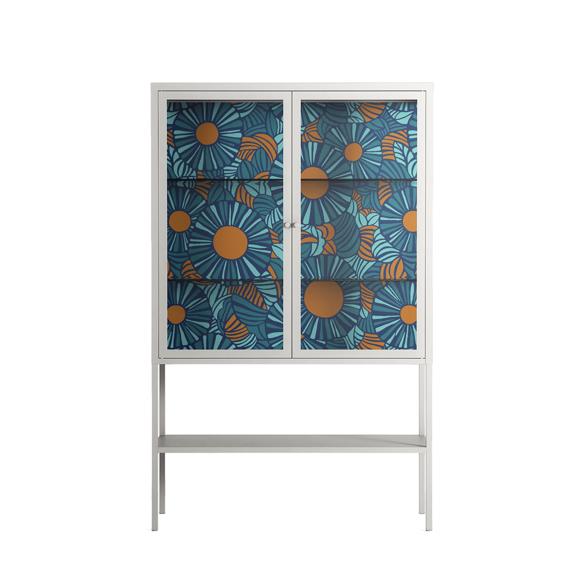 Bellis Bounty Blue - Loft Cabinet - Amy Suther - Chalk - Clear glass