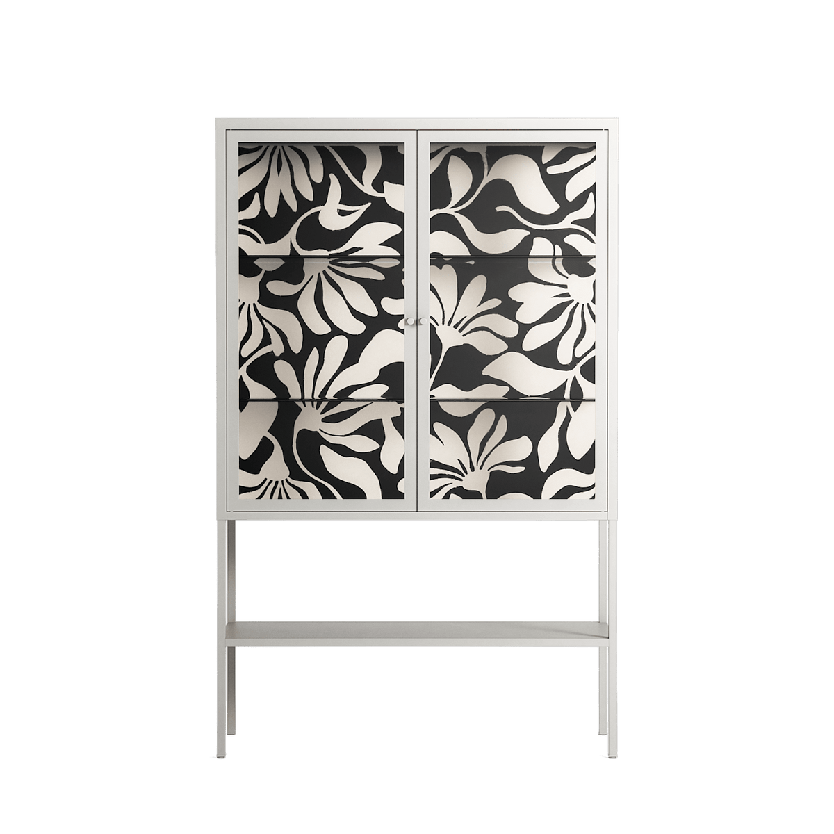Prima Flora - Loft Cabinet - Amy Suther - Chalk - Clear glass