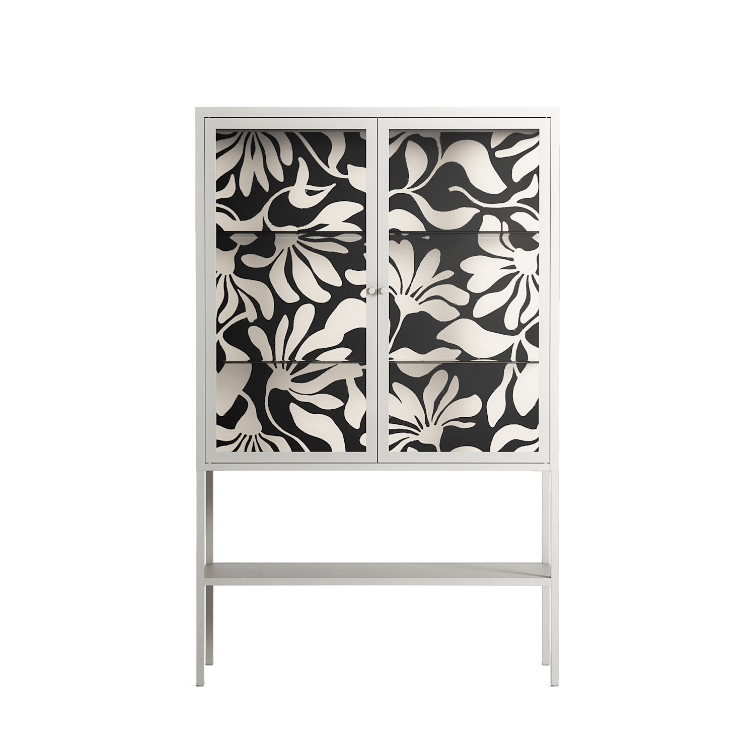 Prima Flora - Loft Cabinet - Amy Suther - Chalk - Clear glass