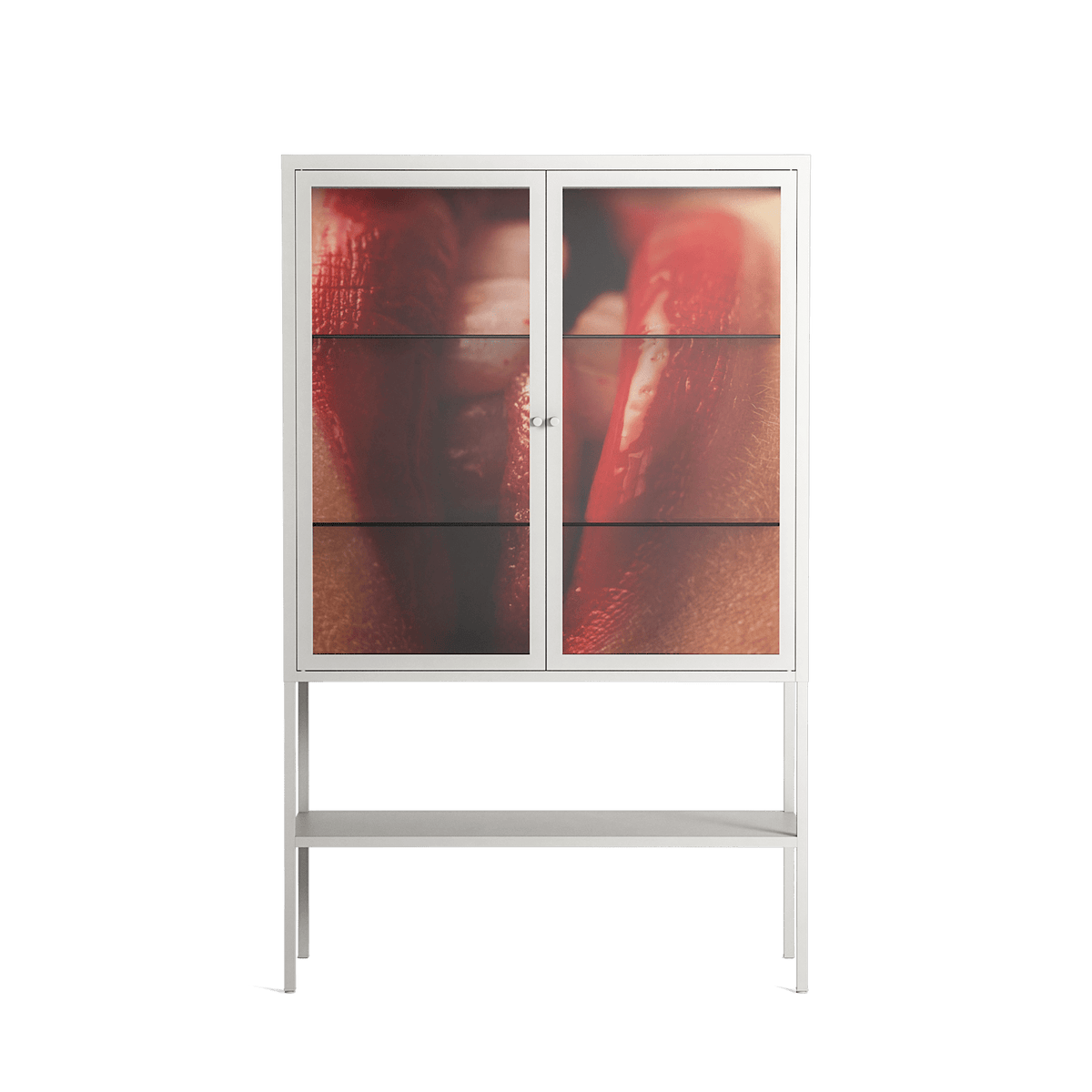 Red 2 - Loft Cabinet - Nadia Ryder - Chalk - Clear glass