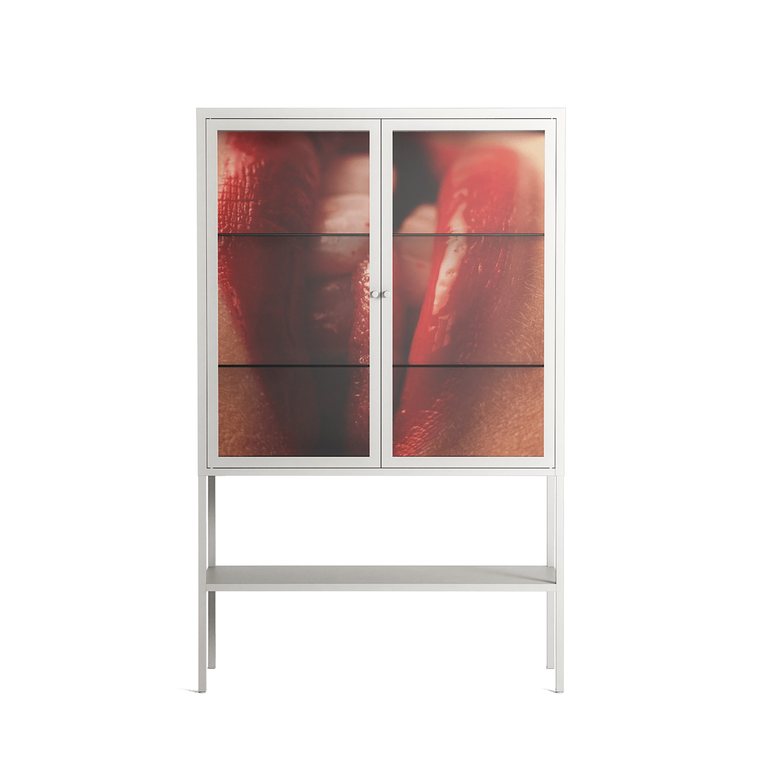 Red 2 - Loft Cabinet - Nadia Ryder - Chalk - Clear glass