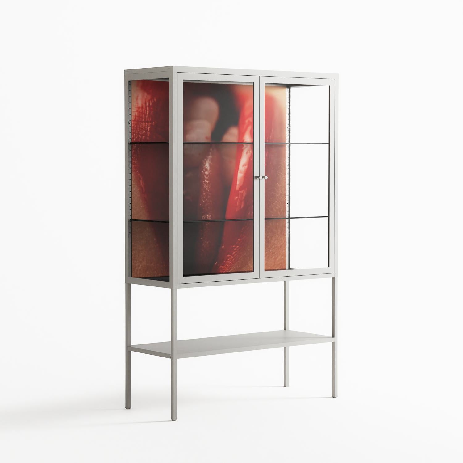 Red 2 - Loft Cabinet - Nadia Ryder - Chalk - Clear glass