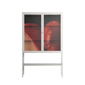 Red 3 - Loft Cabinet - Nadia Ryder - Chalk - Clear glass