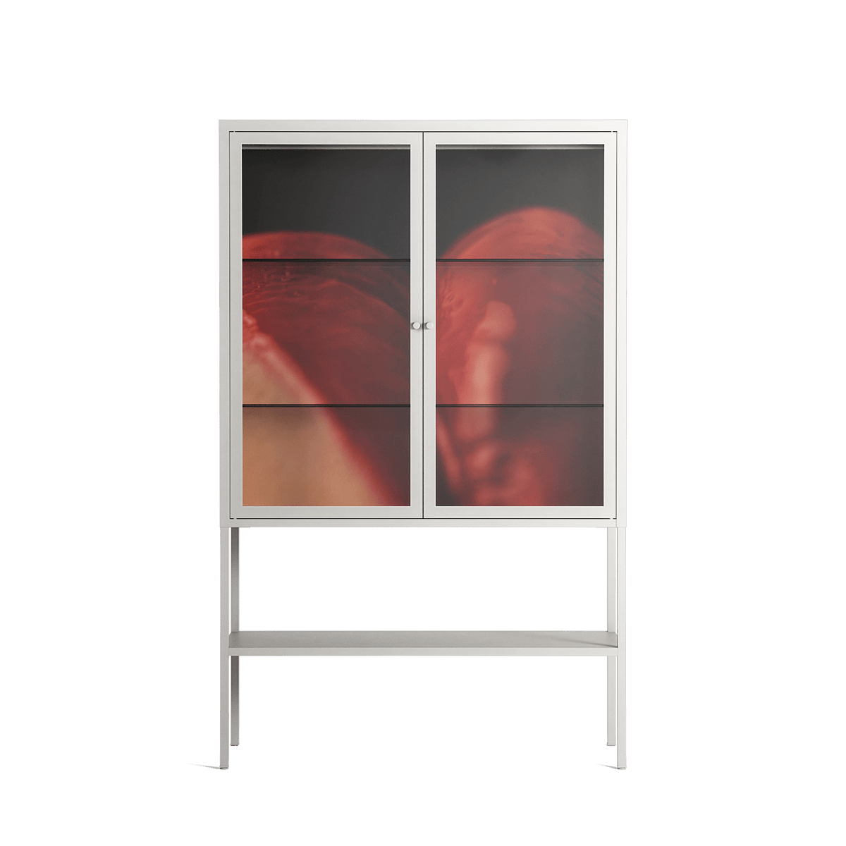 Red 3 - Loft Cabinet - Nadia Ryder - Chalk - Clear glass
