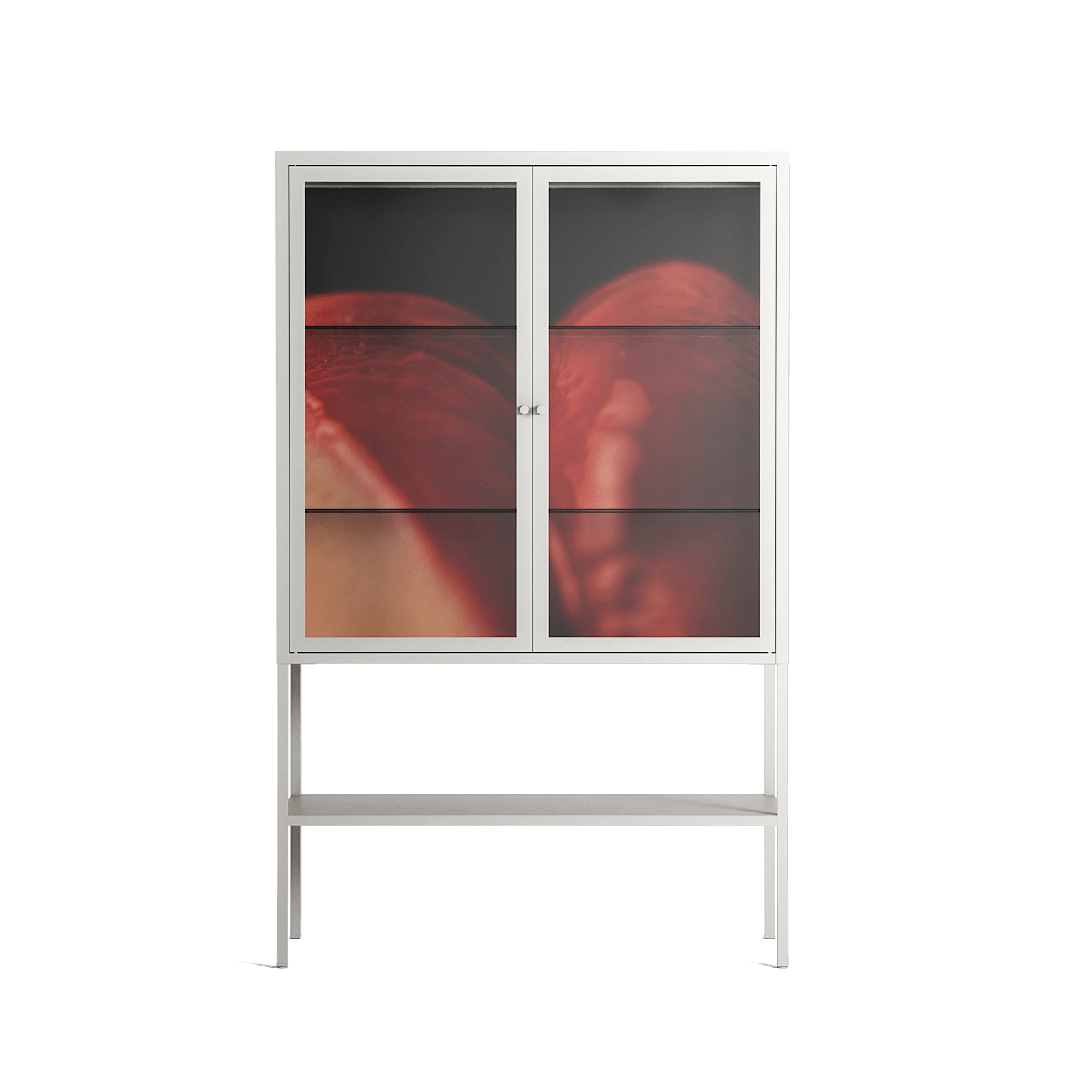 Red 3 - Loft Cabinet - Nadia Ryder - Chalk - Clear glass