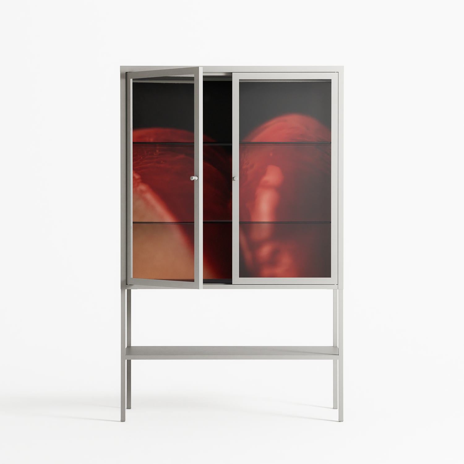 Red 3 - Loft Cabinet - Nadia Ryder - Chalk - Clear glass