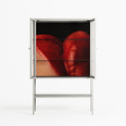 Red 3 - Loft Cabinet - Nadia Ryder - Chalk - Clear glass