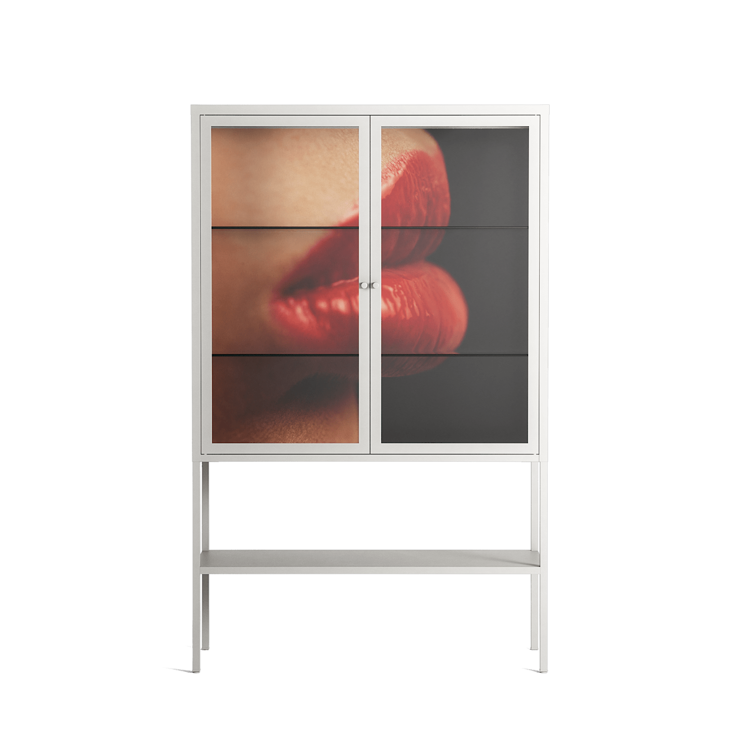 Red 4 - Loft Cabinet - Nadia Ryder - Chalk - Clear glass