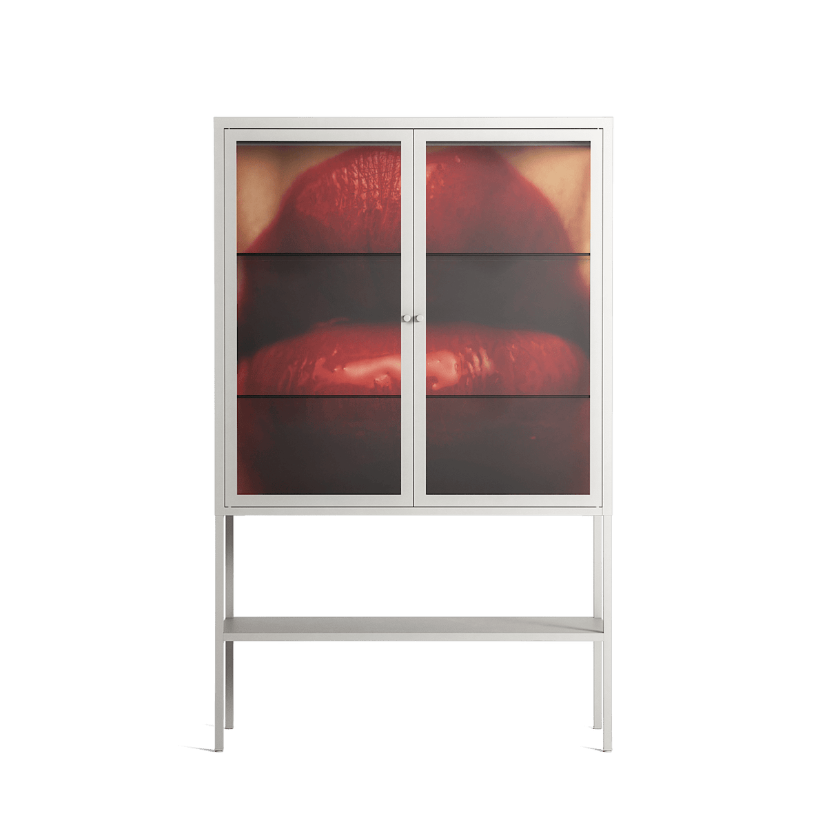 Red - Loft Cabinet - Nadia Ryder - Chalk - Clear glass
