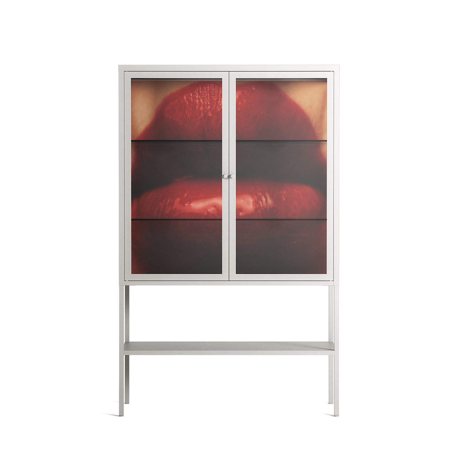 Red - Loft Cabinet - Nadia Ryder - Chalk - Clear glass